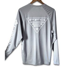 Columbia Men's M PFG Terminal Tackle UPF 50 Long Sleeve Fishing Shirt Gray